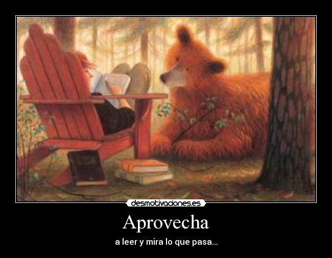 Aprovecha - a leer y mira lo que pasa...
