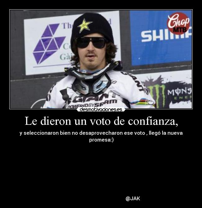 Le dieron un voto de confianza, - y seleccionaron bien no desaprovecharon ese voto , llegó la nueva promesa:)
@JAK