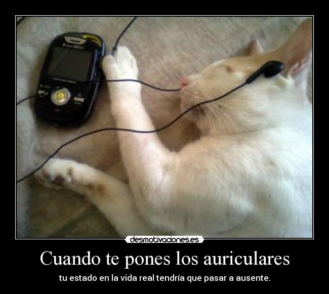 Cuando te pones los auriculares - tu estado en la vida real tendría que pasar a ausente.