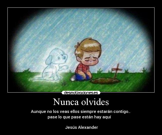 Nunca olvides - Aunque no los veas ellos siempre estarán contigo..
pase lo que pase están hay aquí ♥
♀Jesús Alexander♫