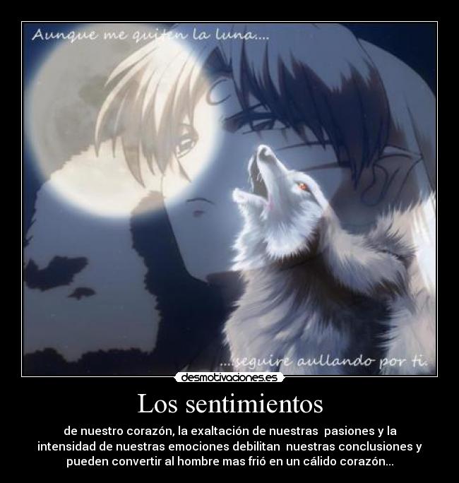 Los sentimientos - de nuestro corazón, la exaltación de nuestras  pasiones y la
intensidad de nuestras emociones debilitan  nuestras conclusiones y
pueden convertir al hombre mas frió en un cálido corazón...