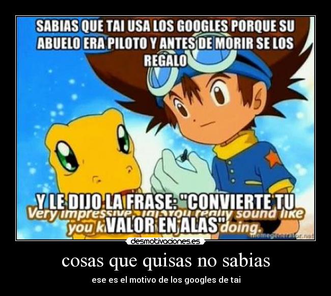 cosas que quisas no sabias - ese es el motivo de los googles de tai