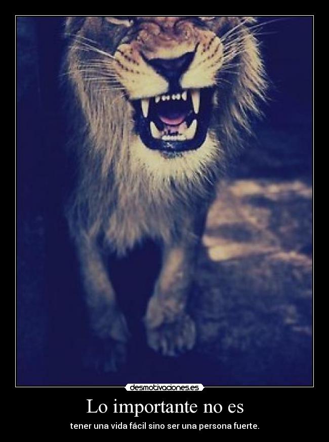 Lo importante no es - tener una vida fácil sino ser una persona fuerte.