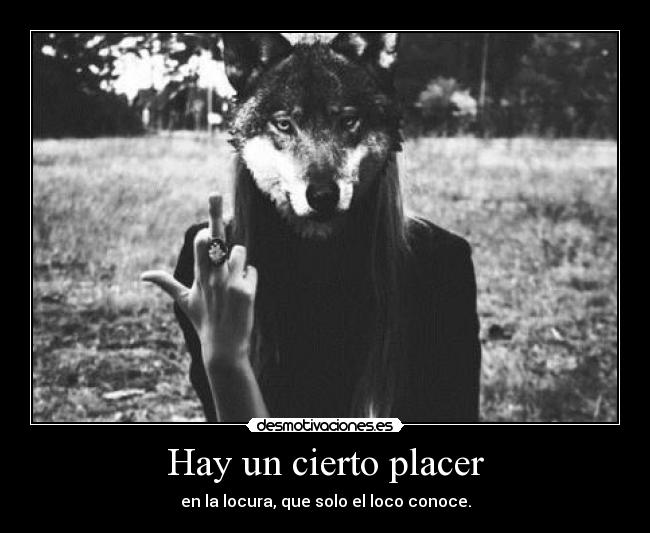 Hay un cierto placer - en la locura, que solo el loco conoce.