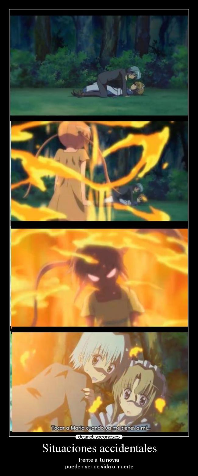 carteles anime accidente situacion amor love amistad celos hayate gotuko desmotivaciones