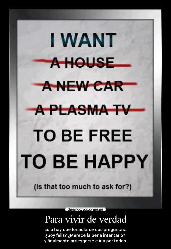Para vivir de verdad -