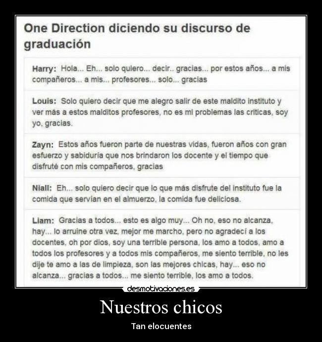 Nuestros chicos - Tan elocuentes