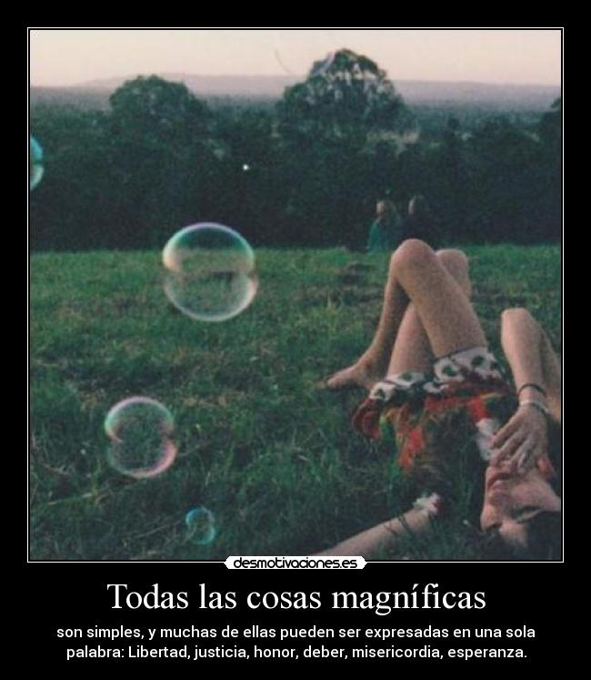 Todas las cosas magníficas - son simples, y muchas de ellas pueden ser expresadas en una sola
palabra: Libertad, justicia, honor, deber, misericordia, esperanza.