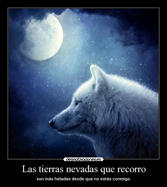 Las tierras nevadas que recorro - son más heladas desde que no estás conmigo.