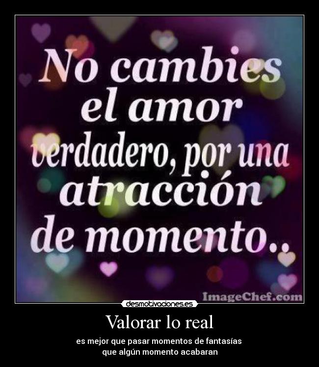 Valorar lo real -