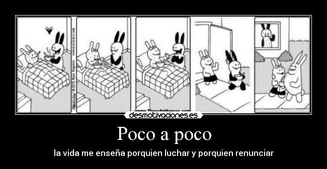 Poco a poco - la vida me enseña porquien luchar y porquien renunciar