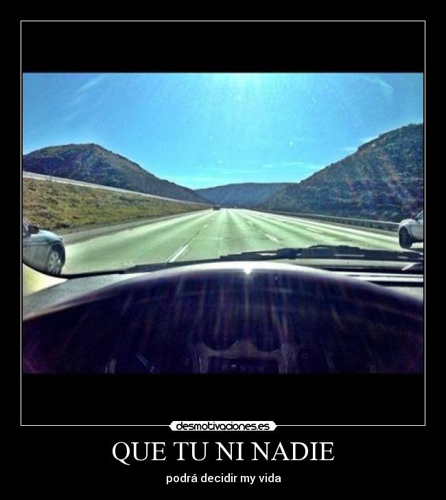QUE TU NI NADIE - podrá decidir my vida