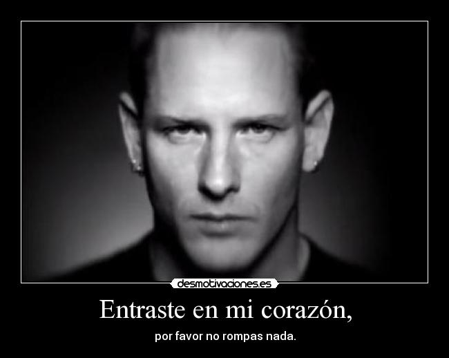 Entraste en mi corazón, - por favor no rompas nada.