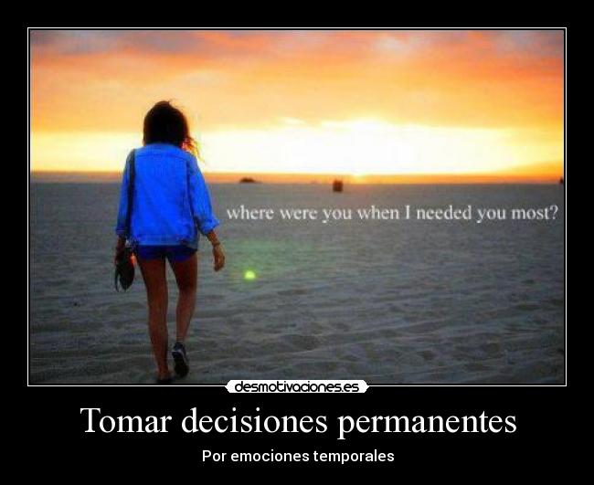 Tomar decisiones permanentes - 