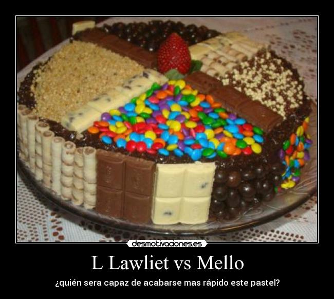 L Lawliet vs Mello - ¿quién sera capaz de acabarse mas rápido este pastel?
