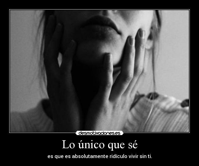 Lo único que sé - es que es absolutamente ridículo vivir sin ti.