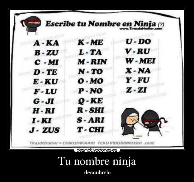 Tu nombre ninja -