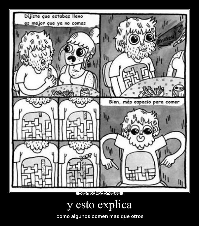 y esto explica - como algunos comen mas que otros