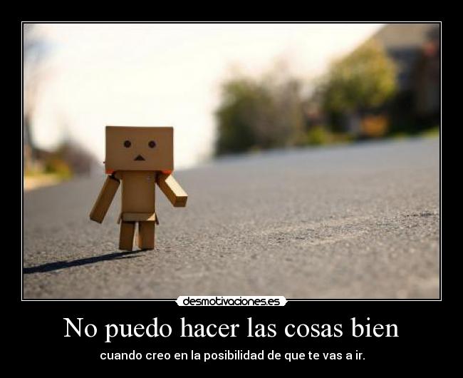 No puedo hacer las cosas bien -