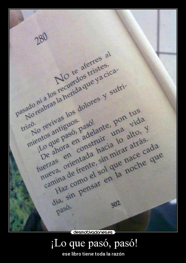 ¡Lo que pasó, pasó! - ese libro tiene toda la razón