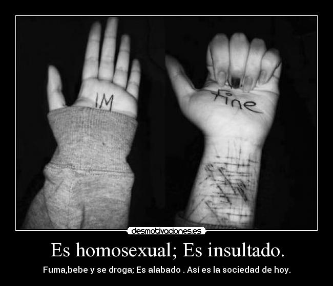 Es homosexual; Es insultado. - 