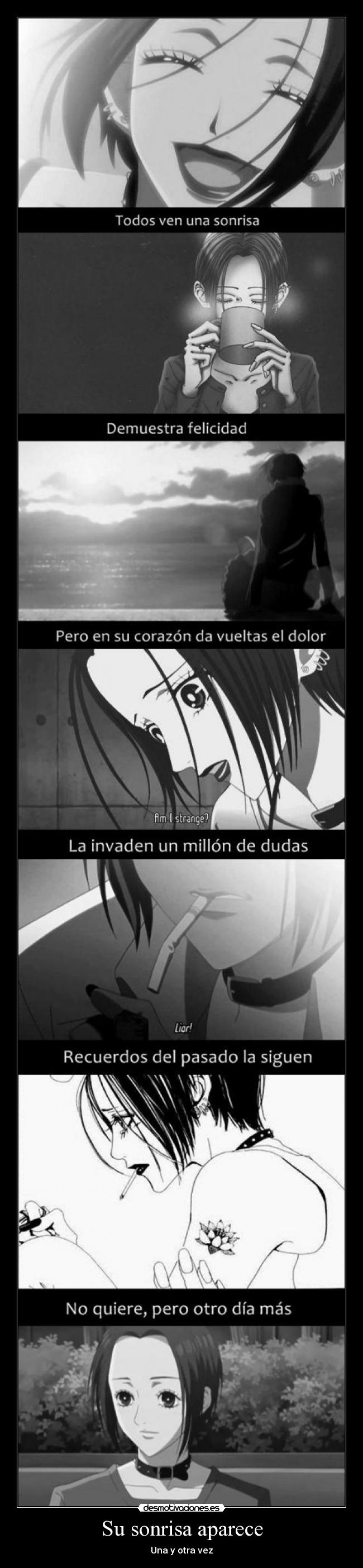 Su sonrisa aparece -