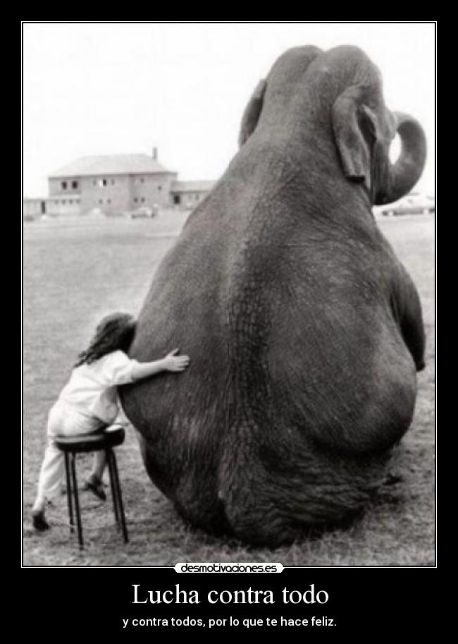 Lucha contra todo - y contra todos, por lo que te hace feliz.
