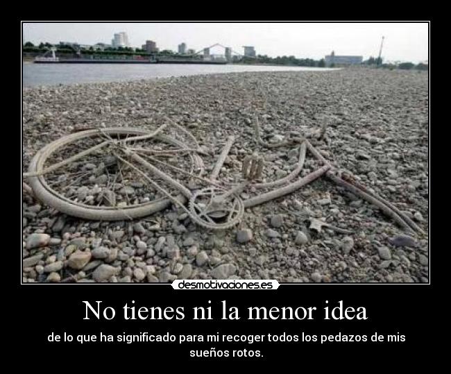 No tienes ni la menor idea -
