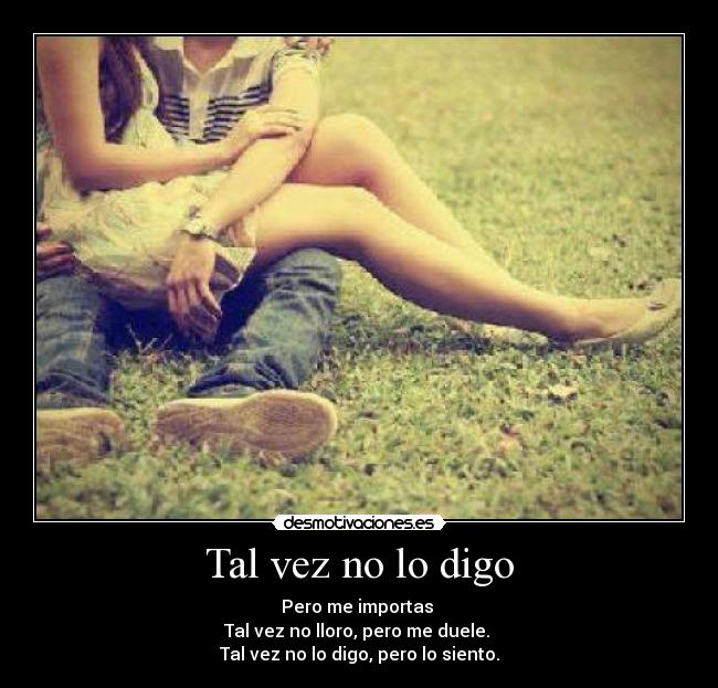 Tal vez no lo digo -