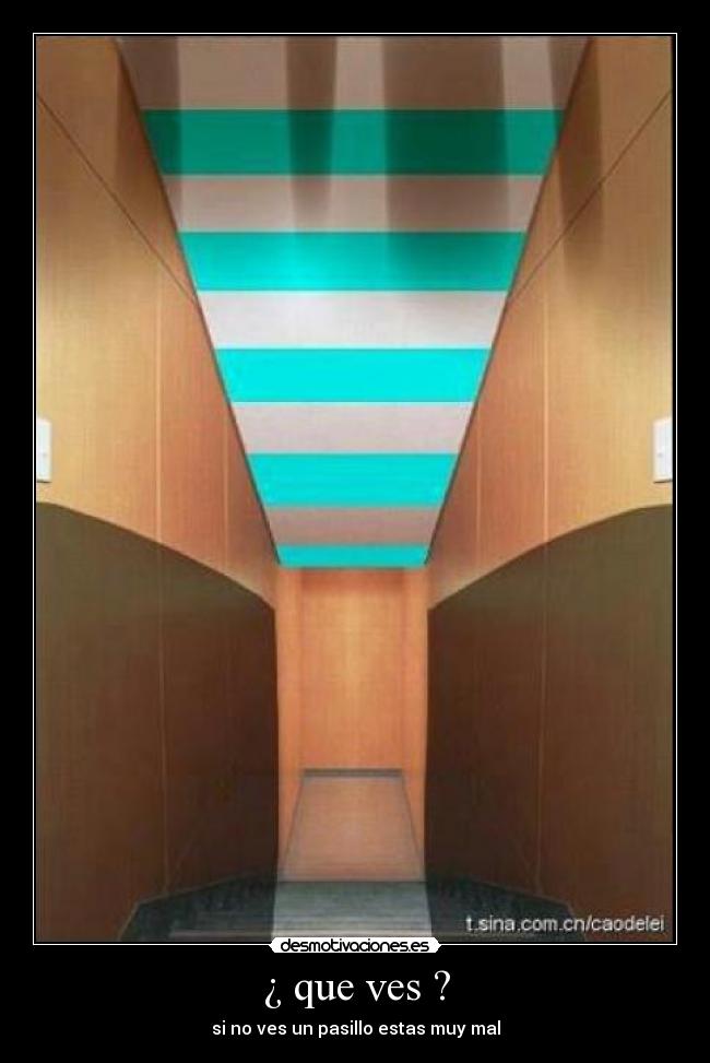 ¿ que ves ? - si no ves un pasillo estas muy mal