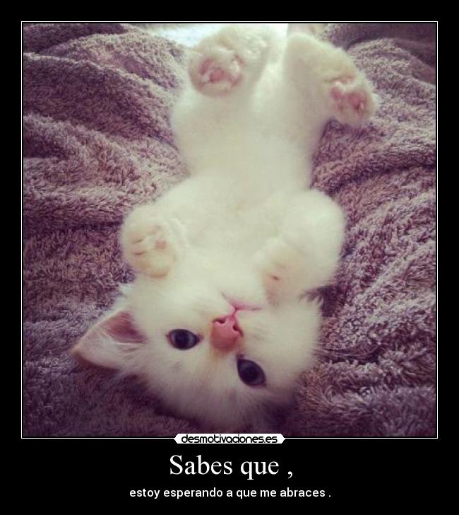 Sabes que , - estoy esperando a que me abraces .