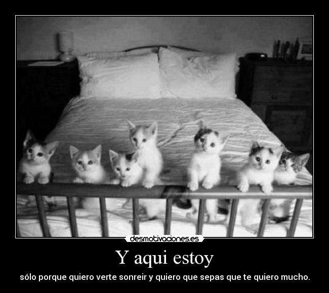 Y aqui estoy - sólo porque quiero verte sonreir y quiero que sepas que te quiero mucho.