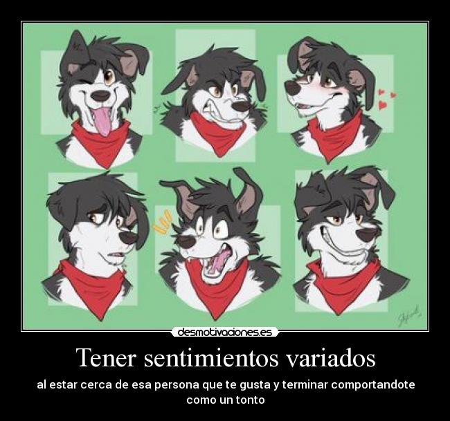 Tener sentimientos variados - al estar cerca de esa persona que te gusta y terminar comportandote como un tonto