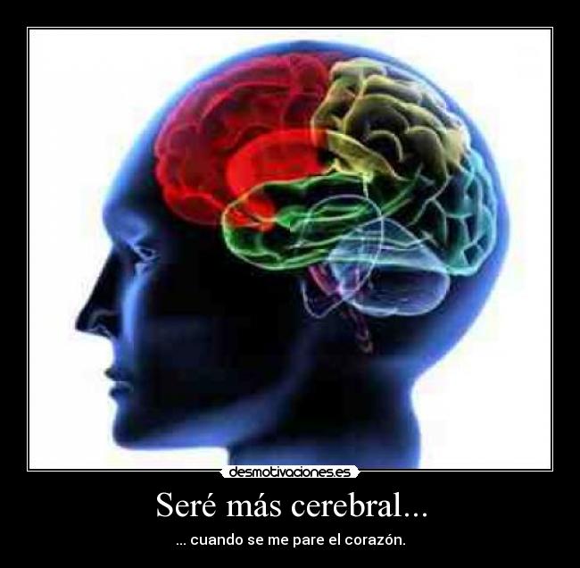 Seré más cerebral... - ... cuando se me pare el corazón.