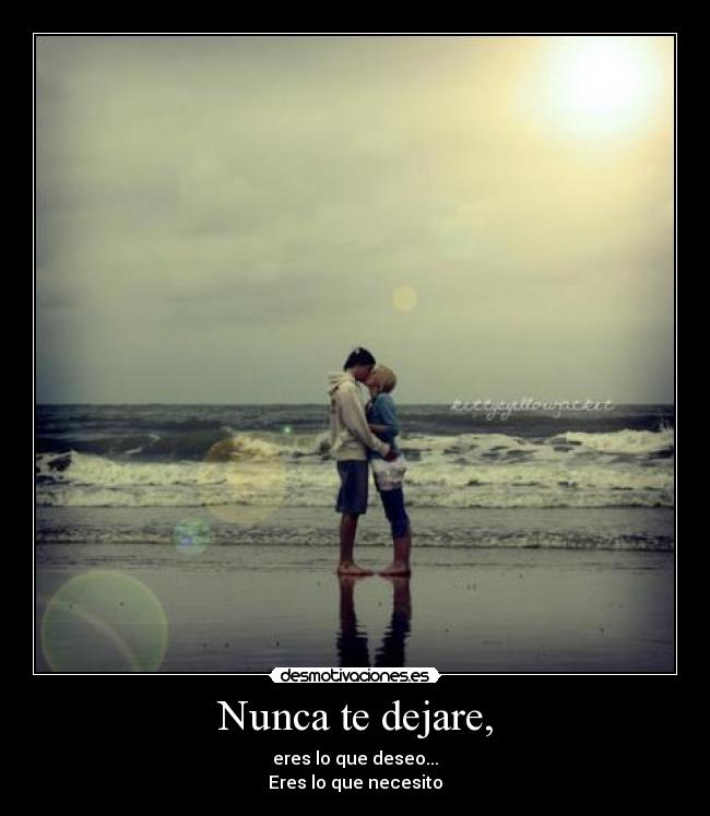 Nunca te dejare, - eres lo que deseo...
Eres lo que necesito