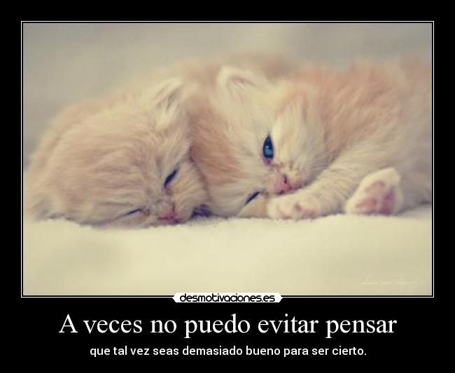 A veces no puedo evitar pensar - que tal vez seas demasiado bueno para ser cierto.