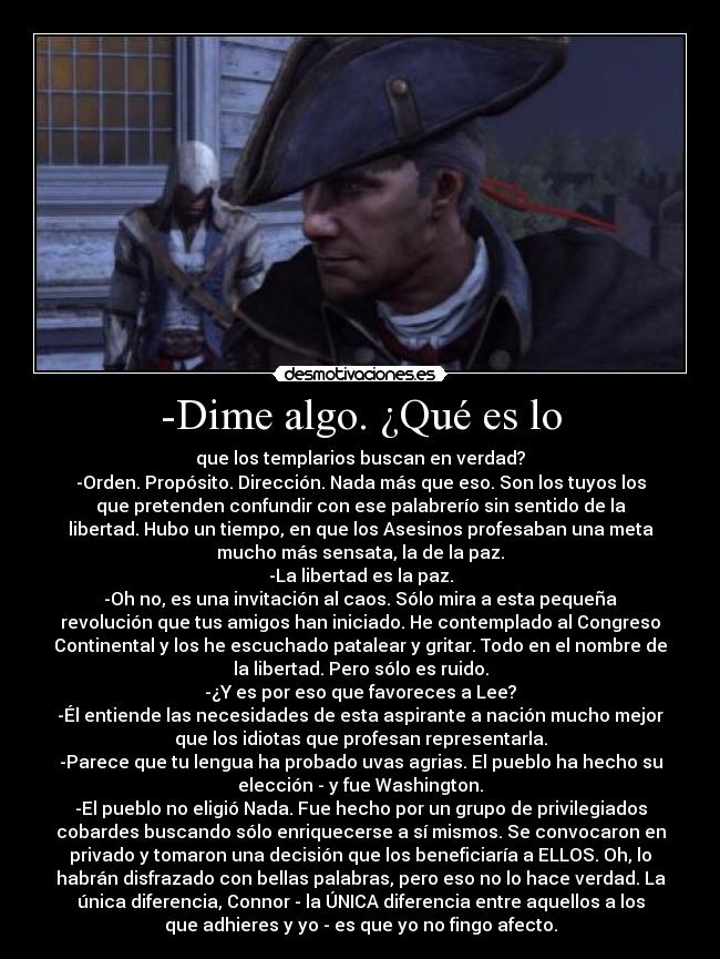 carteles assassins creed iii connor kenway haytham kenway templars desmotivaciones