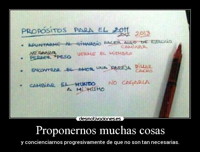 Proponernos muchas cosas - 