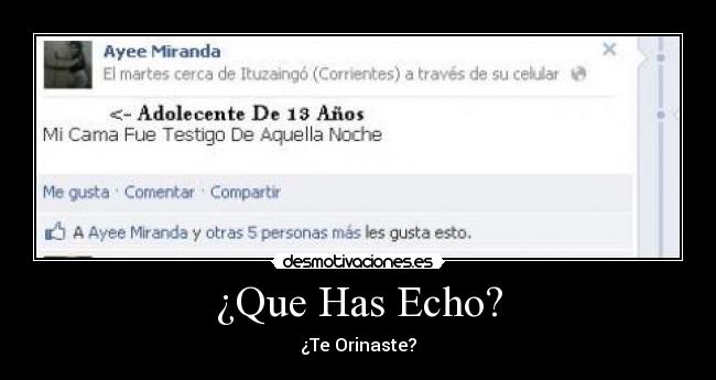 ¿Que Has Echo? - ¿Te Orinaste?