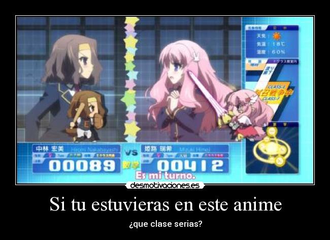 Si tu estuvieras en este anime - ¿que clase serias?