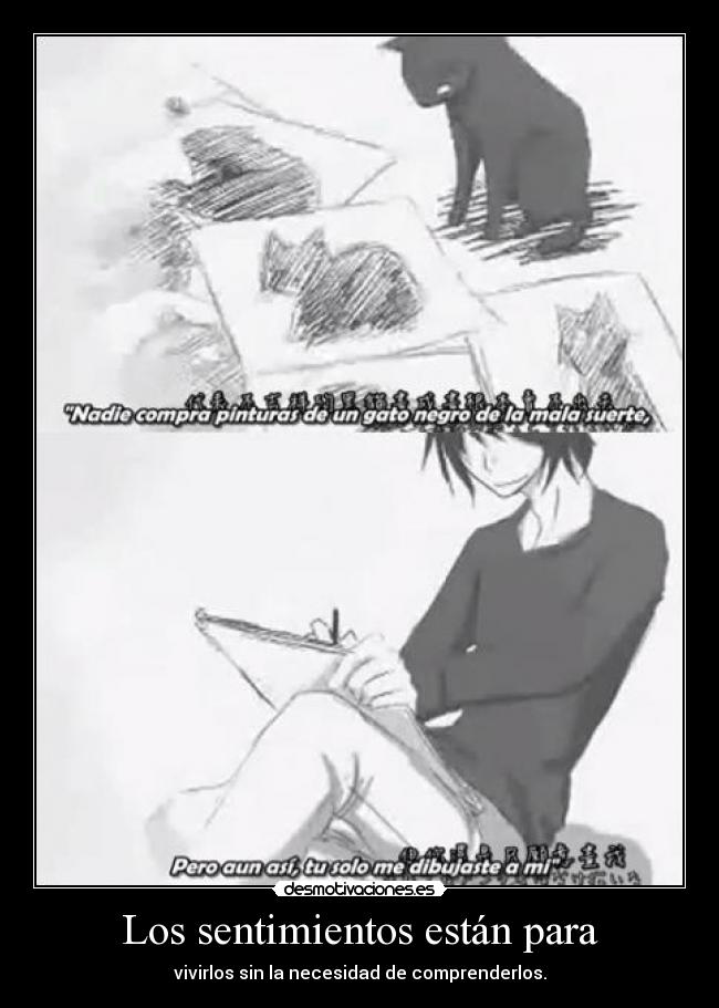 carteles sentimientos raptorhunters nigatsu harukaze anime cancion neko pintor sentimientos amor love locuras comprension desmotivaciones