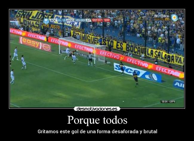 Porque todos - Gritamos este gol de una forma desaforada y brutal