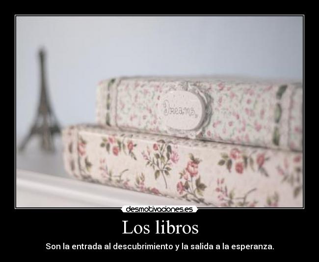 Los libros - Son la entrada al descubrimiento y la salida a la esperanza.
