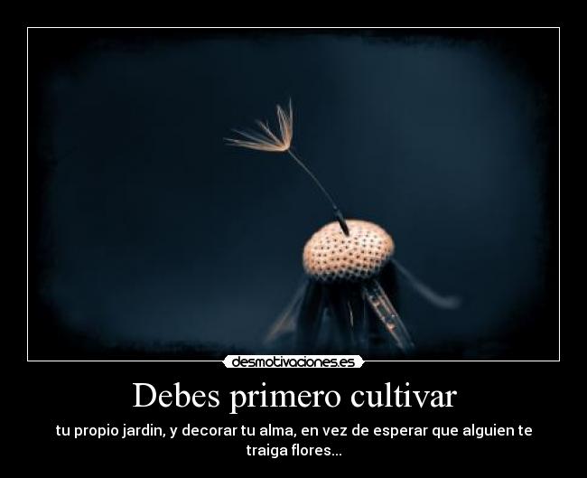 Debes primero cultivar - 