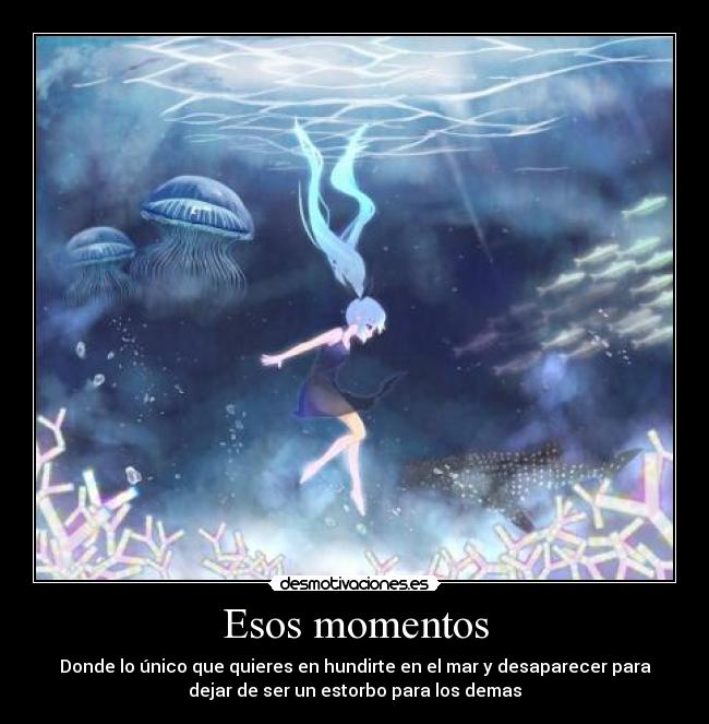 carteles cfanloid nigatsu hatsune miku deep sea girl vocaloid cancion tristeza mar desaparecer desmotivaciones