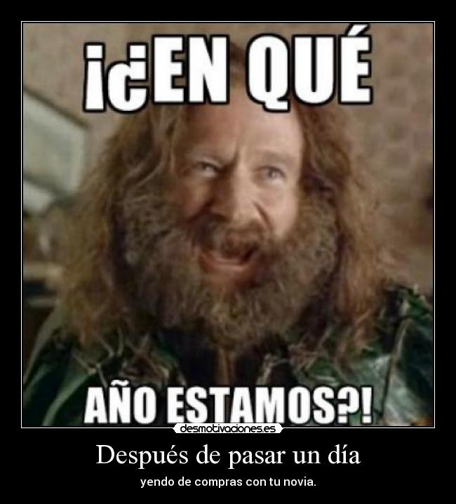 Después de pasar un día - yendo de compras con tu novia.