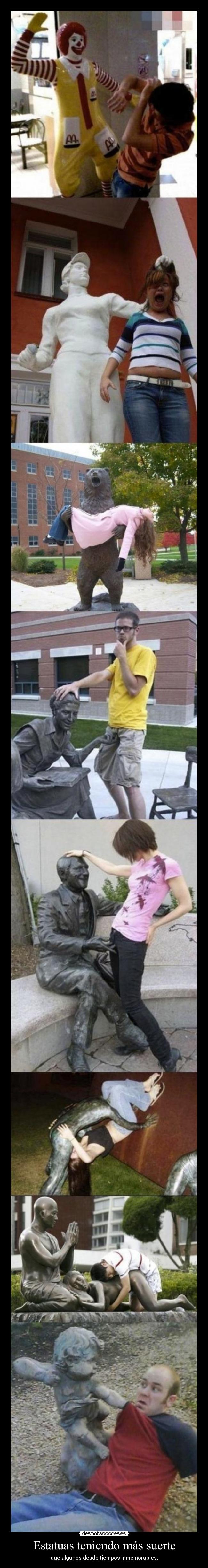 Estatuas teniendo más suerte -