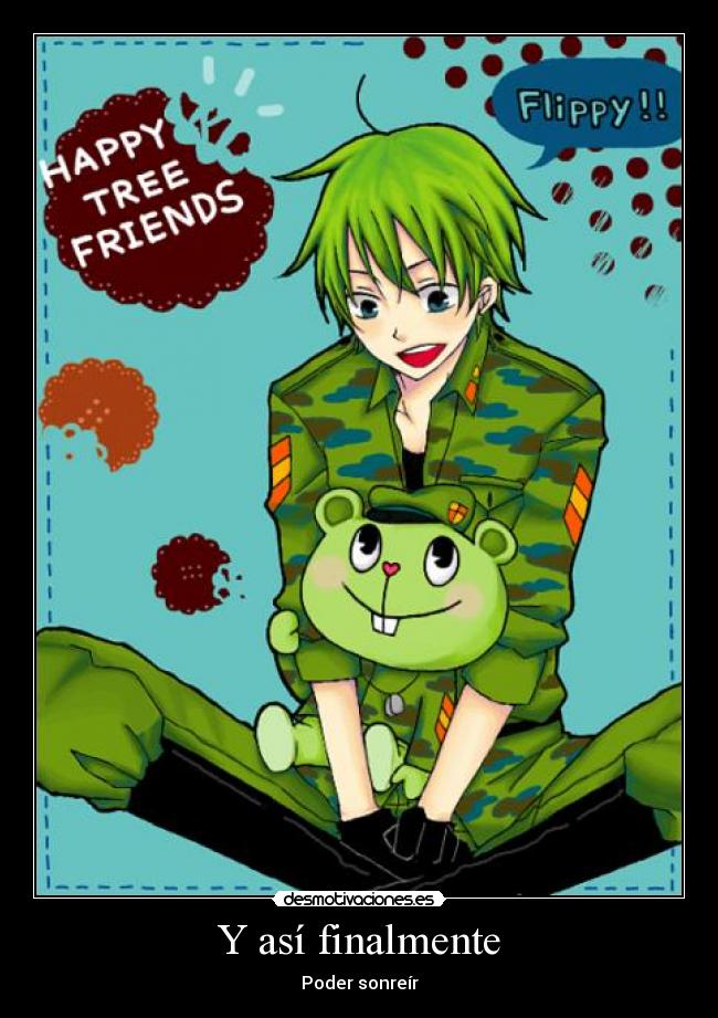 carteles nigatsu happy tree friends flippy flyqpy anime cartoon gore desmotivaciones