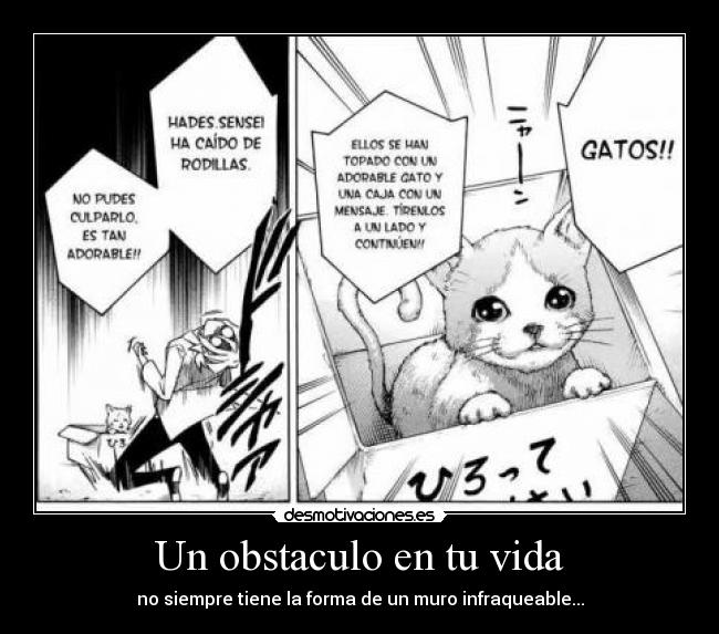 Un obstaculo en tu vida - no siempre tiene la forma de un muro infraqueable...