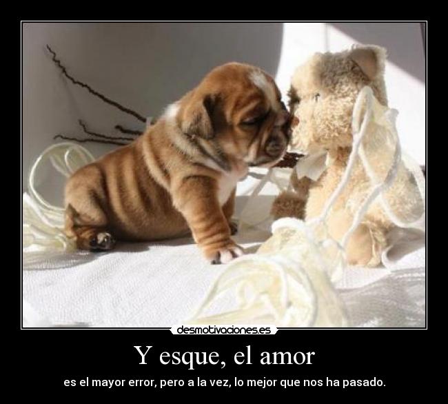 Y esque, el amor - es el mayor error, pero a la vez, lo mejor que nos ha pasado.